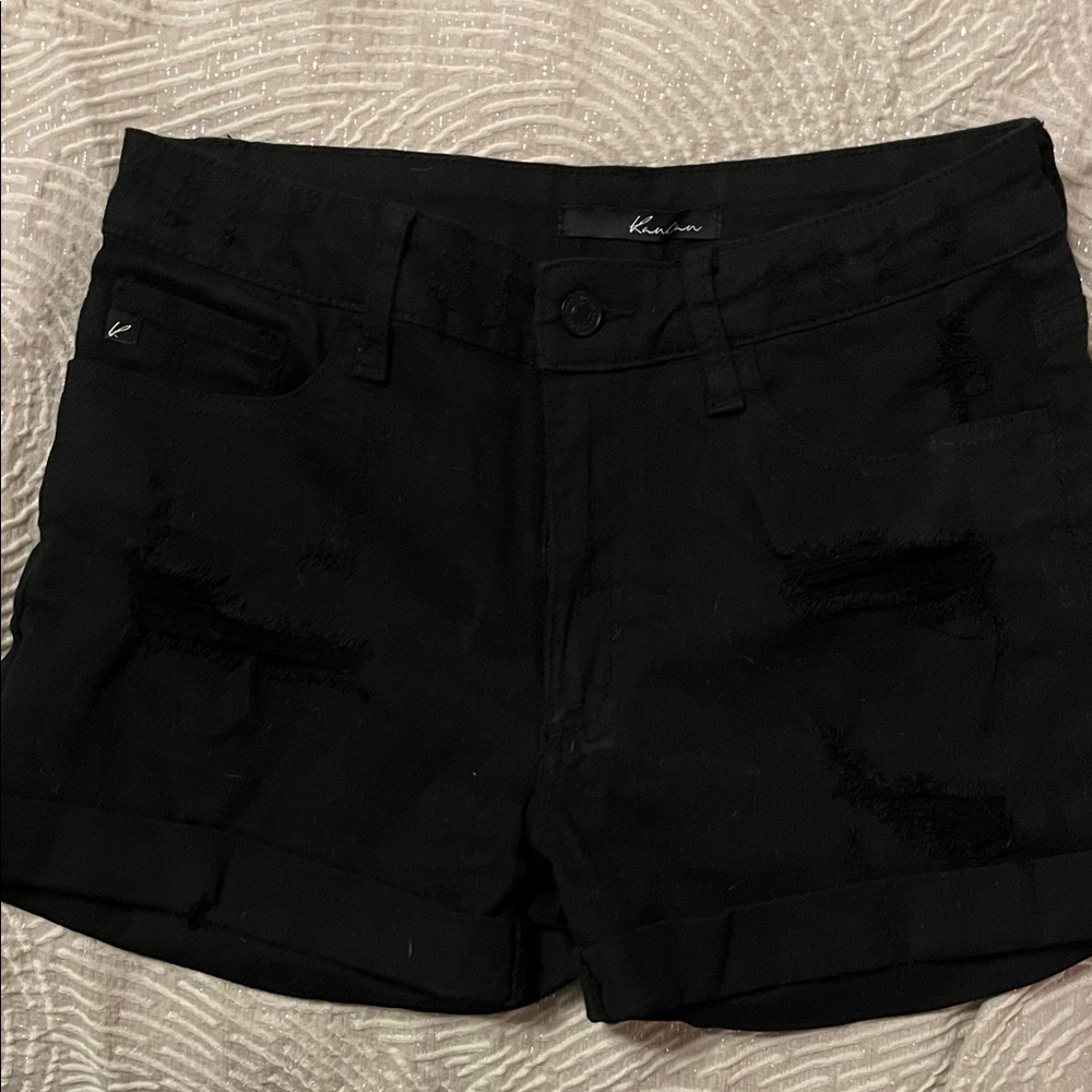KanCan Black Distressed Jean Shorts